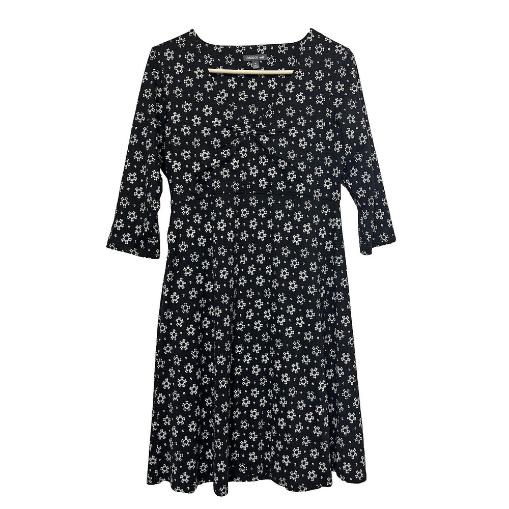 TOAD & CO Dress Tencel Organic Cotton Jersey ¾ Sleeve Size‎ Medium Print